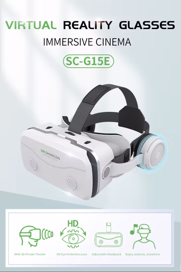 2023 New Style Vr Cardboard Virtual Reality Box Smart Videos 3D Vr Glasses Immersive Experience Vr Headset with Headphone