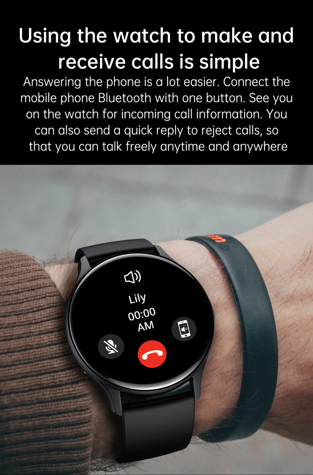 Kronus New 1.43inch Amoled Screen Bluetooth Call IP68 Waterproof Smart Watch