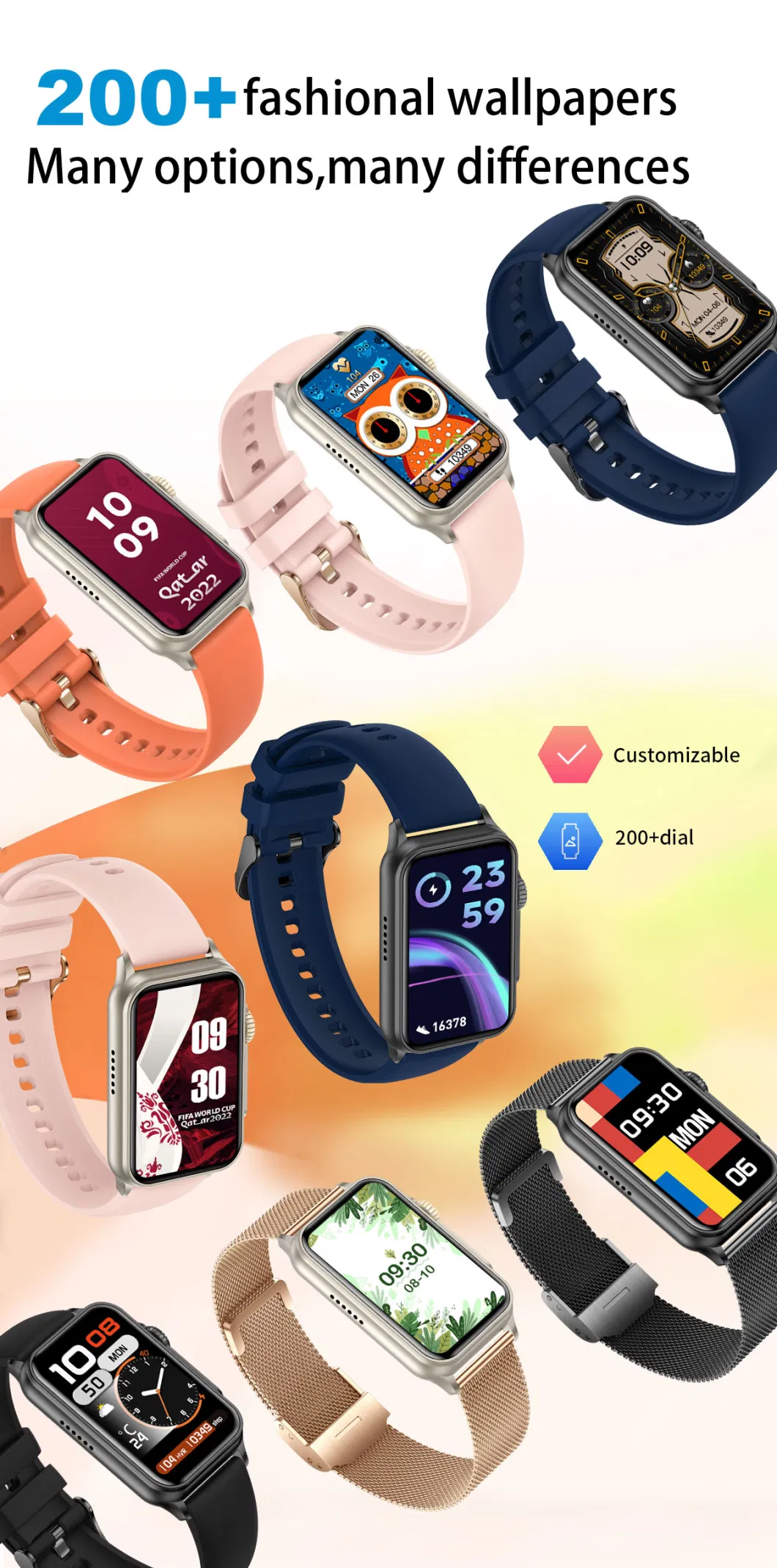 Fashion Bt Call Bracelet Smartwatch Digital Stainless Steel Watch H23 Smart Watch Reloj Inteligente New 2023