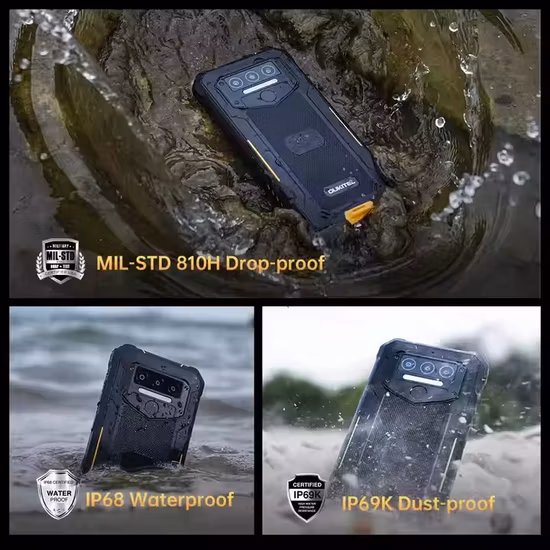 Android 12 Rugged Phone with Big Battery Waterproof with Night Vision NFC